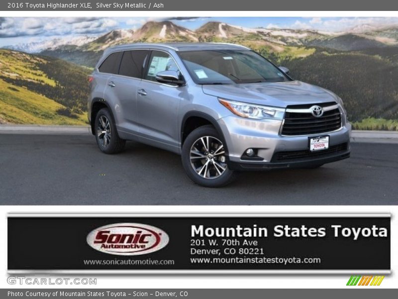 Silver Sky Metallic / Ash 2016 Toyota Highlander XLE
