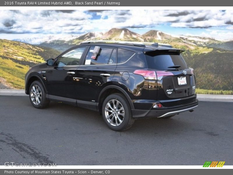 Black Sand Pearl / Nutmeg 2016 Toyota RAV4 Limited Hybrid AWD