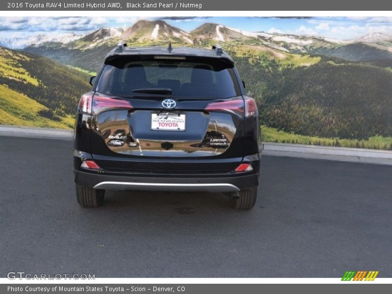 Black Sand Pearl / Nutmeg 2016 Toyota RAV4 Limited Hybrid AWD