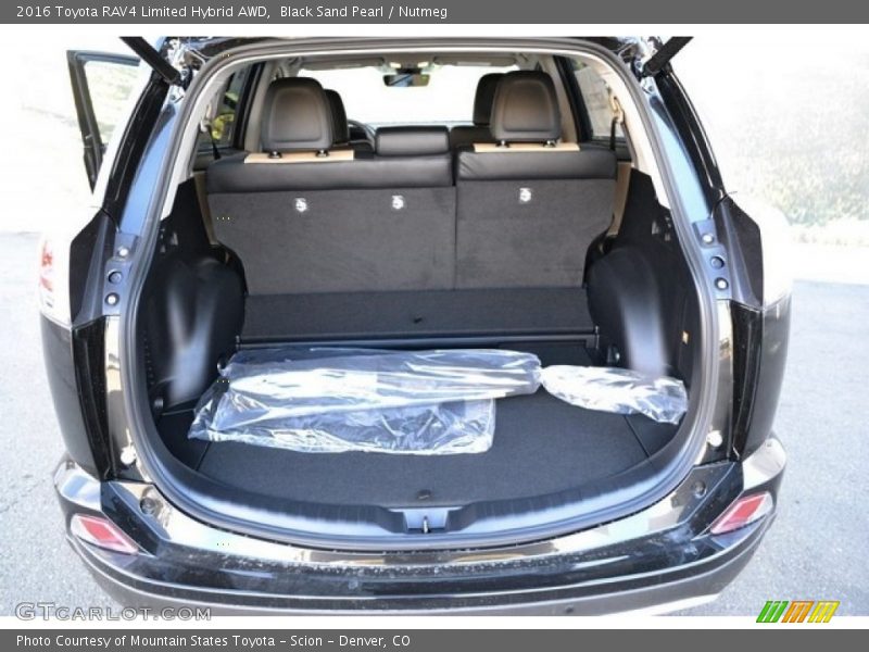Black Sand Pearl / Nutmeg 2016 Toyota RAV4 Limited Hybrid AWD