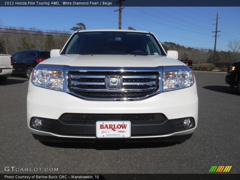 White Diamond Pearl / Beige 2013 Honda Pilot Touring 4WD