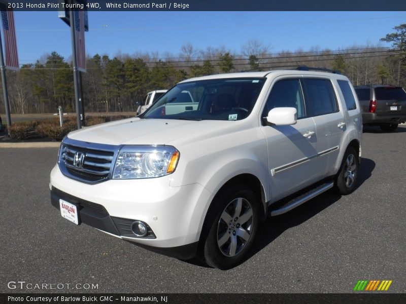 White Diamond Pearl / Beige 2013 Honda Pilot Touring 4WD