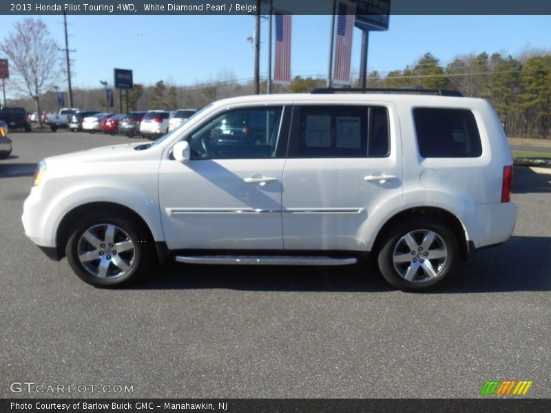 White Diamond Pearl / Beige 2013 Honda Pilot Touring 4WD