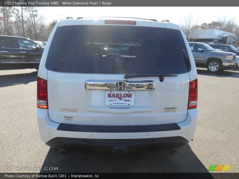 White Diamond Pearl / Beige 2013 Honda Pilot Touring 4WD
