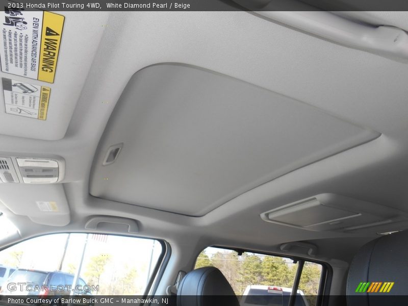 White Diamond Pearl / Beige 2013 Honda Pilot Touring 4WD