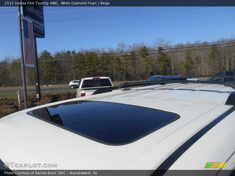 White Diamond Pearl / Beige 2013 Honda Pilot Touring 4WD