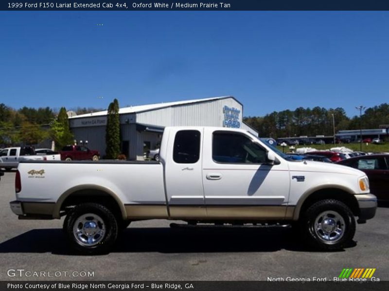 Oxford White / Medium Prairie Tan 1999 Ford F150 Lariat Extended Cab 4x4