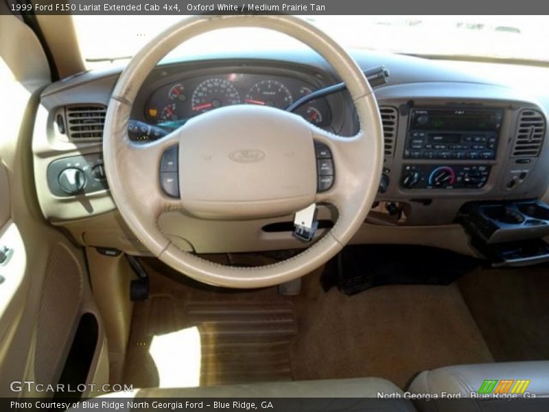 Oxford White / Medium Prairie Tan 1999 Ford F150 Lariat Extended Cab 4x4