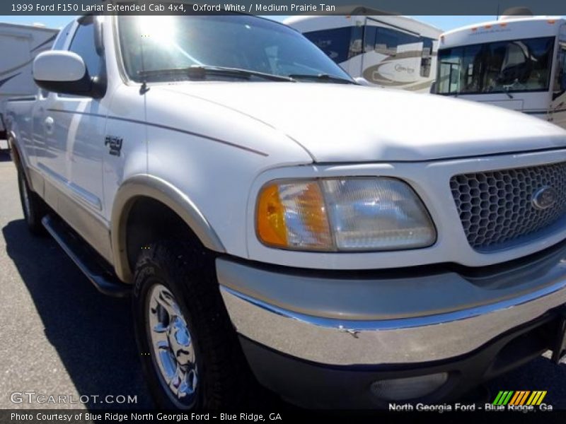 Oxford White / Medium Prairie Tan 1999 Ford F150 Lariat Extended Cab 4x4