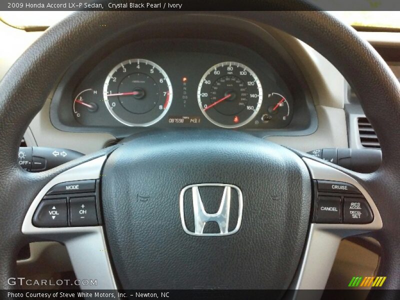 Crystal Black Pearl / Ivory 2009 Honda Accord LX-P Sedan