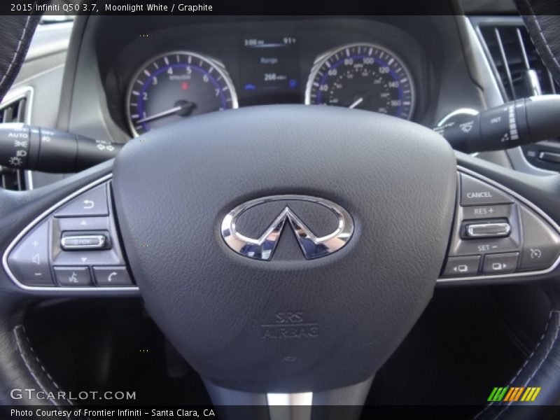 Moonlight White / Graphite 2015 Infiniti Q50 3.7
