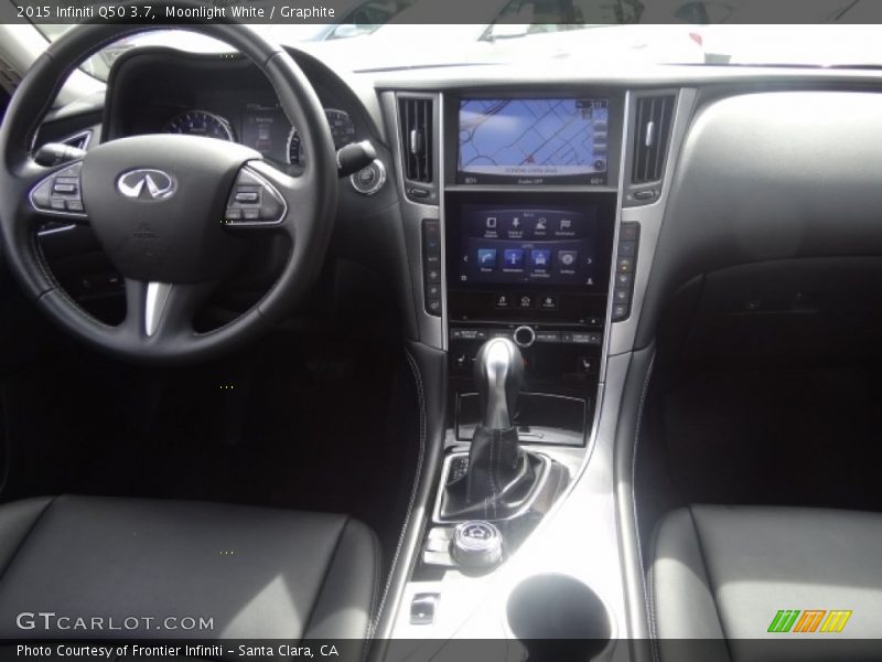 Moonlight White / Graphite 2015 Infiniti Q50 3.7