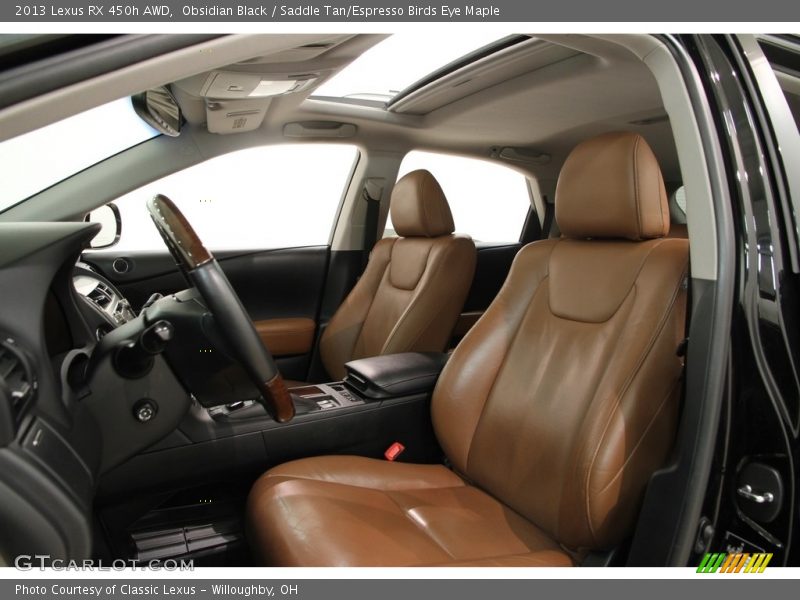 Obsidian Black / Saddle Tan/Espresso Birds Eye Maple 2013 Lexus RX 450h AWD