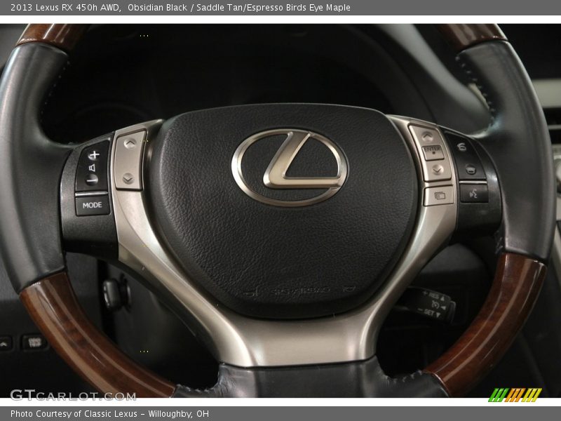 Obsidian Black / Saddle Tan/Espresso Birds Eye Maple 2013 Lexus RX 450h AWD