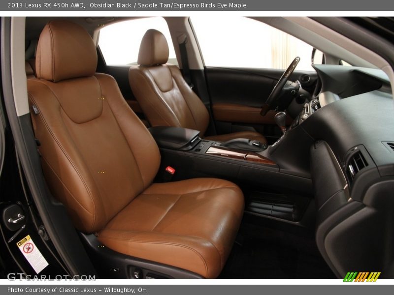 Obsidian Black / Saddle Tan/Espresso Birds Eye Maple 2013 Lexus RX 450h AWD