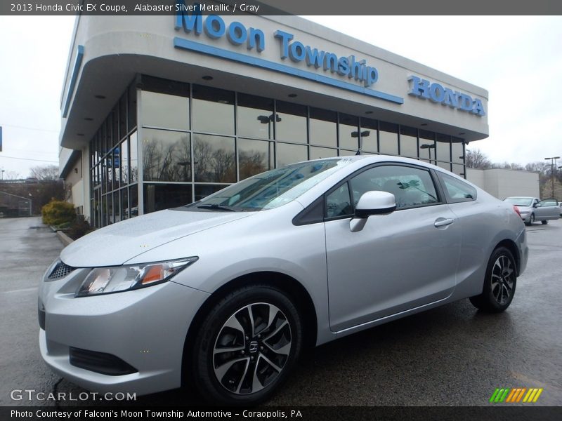 Alabaster Silver Metallic / Gray 2013 Honda Civic EX Coupe