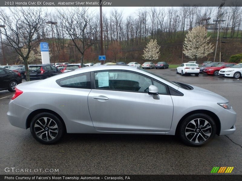Alabaster Silver Metallic / Gray 2013 Honda Civic EX Coupe