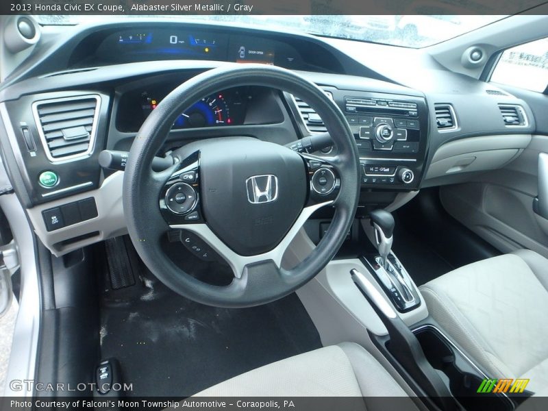 Alabaster Silver Metallic / Gray 2013 Honda Civic EX Coupe