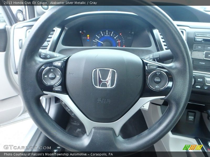 Alabaster Silver Metallic / Gray 2013 Honda Civic EX Coupe