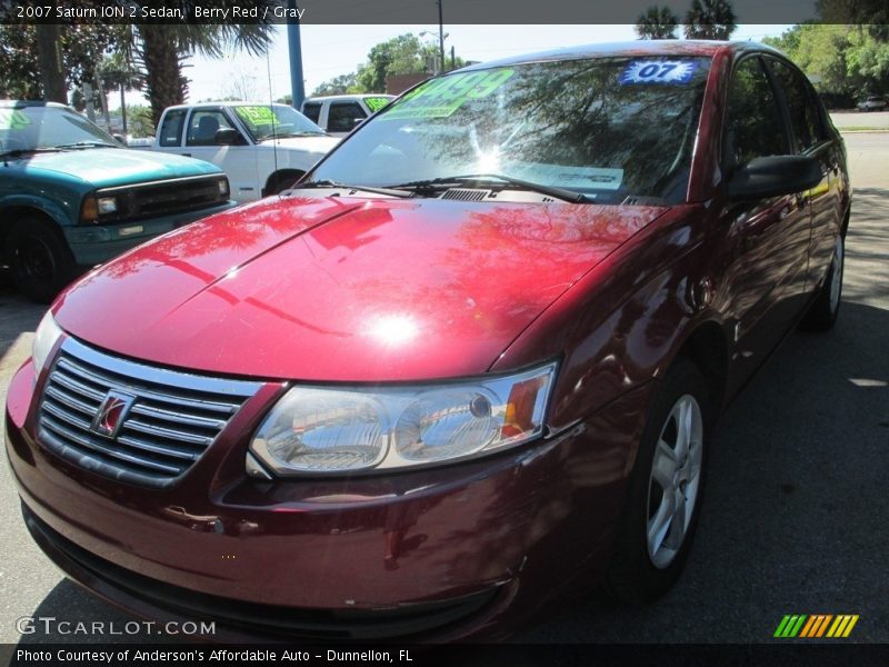 Berry Red / Gray 2007 Saturn ION 2 Sedan