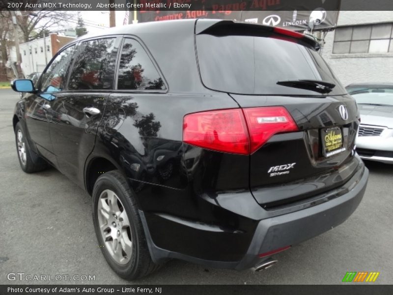Aberdeen Green Metallic / Ebony 2007 Acura MDX Technology