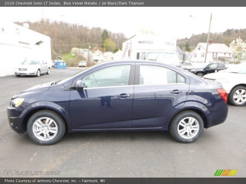 Blue Velvet Metallic / Jet Black/Dark Titanium 2016 Chevrolet Sonic LT Sedan