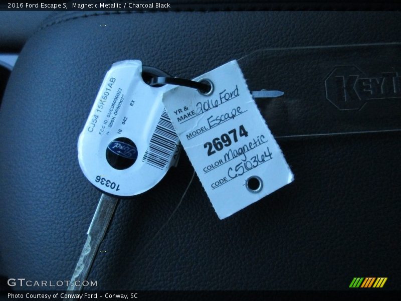 Magnetic Metallic / Charcoal Black 2016 Ford Escape S
