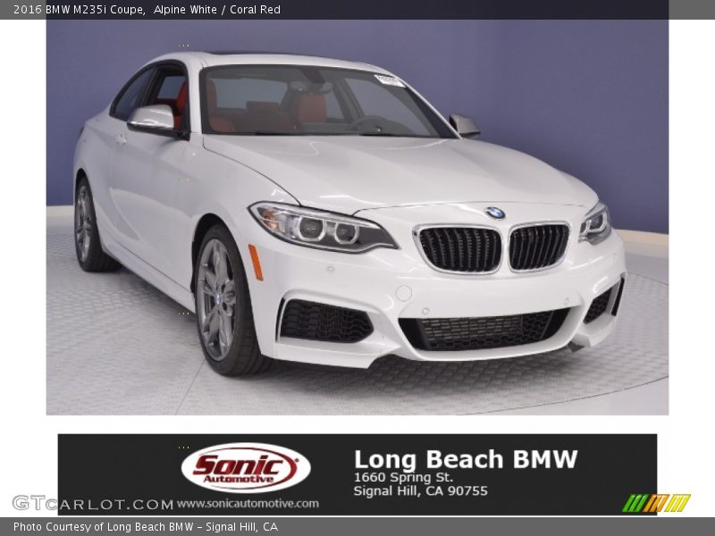 Alpine White / Coral Red 2016 BMW M235i Coupe