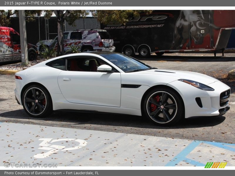 Polaris White / Jet/Red Duotone 2015 Jaguar F-TYPE R Coupe