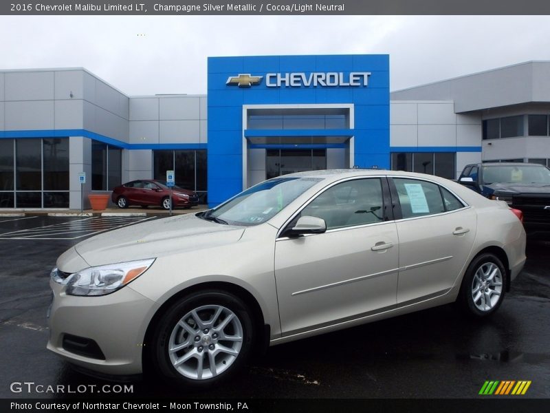 Champagne Silver Metallic / Cocoa/Light Neutral 2016 Chevrolet Malibu Limited LT