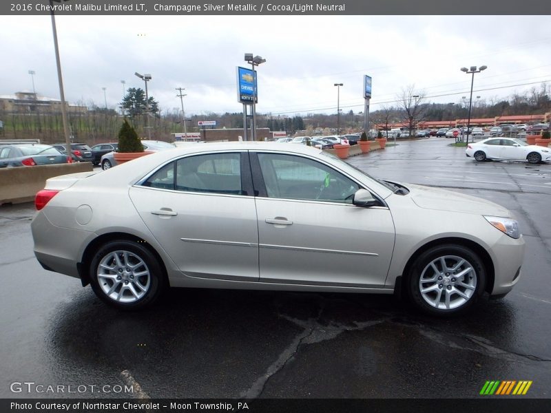 Champagne Silver Metallic / Cocoa/Light Neutral 2016 Chevrolet Malibu Limited LT