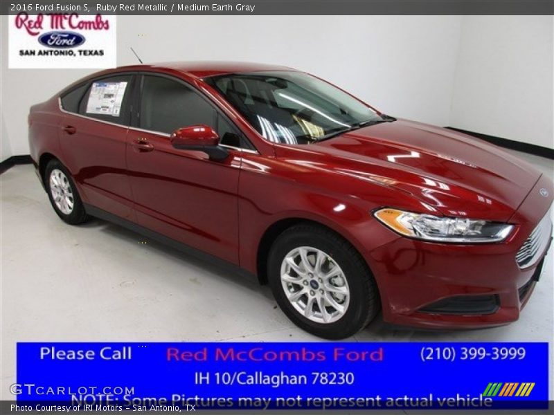 Ruby Red Metallic / Medium Earth Gray 2016 Ford Fusion S