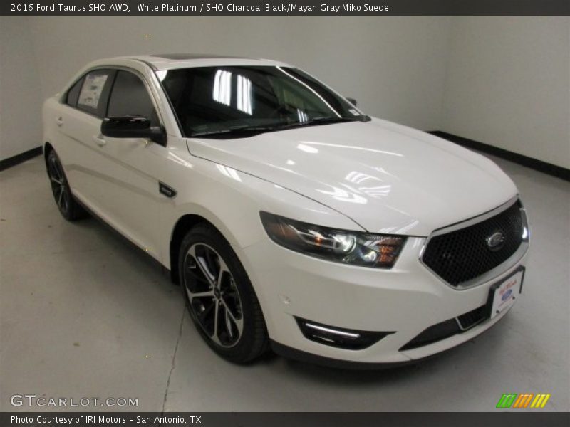 White Platinum / SHO Charcoal Black/Mayan Gray Miko Suede 2016 Ford Taurus SHO AWD