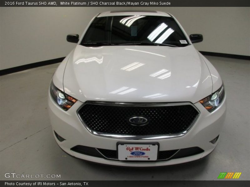 White Platinum / SHO Charcoal Black/Mayan Gray Miko Suede 2016 Ford Taurus SHO AWD
