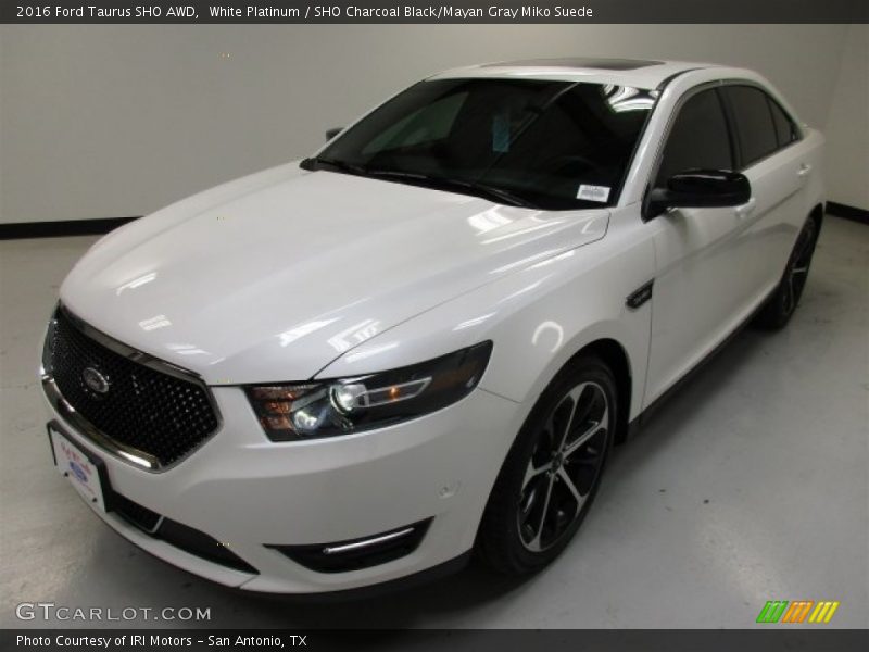 White Platinum / SHO Charcoal Black/Mayan Gray Miko Suede 2016 Ford Taurus SHO AWD