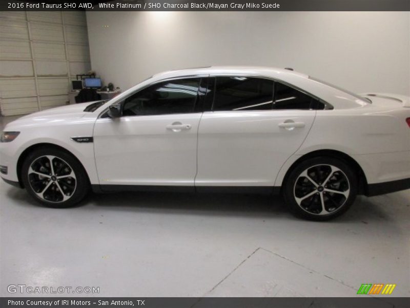 White Platinum / SHO Charcoal Black/Mayan Gray Miko Suede 2016 Ford Taurus SHO AWD