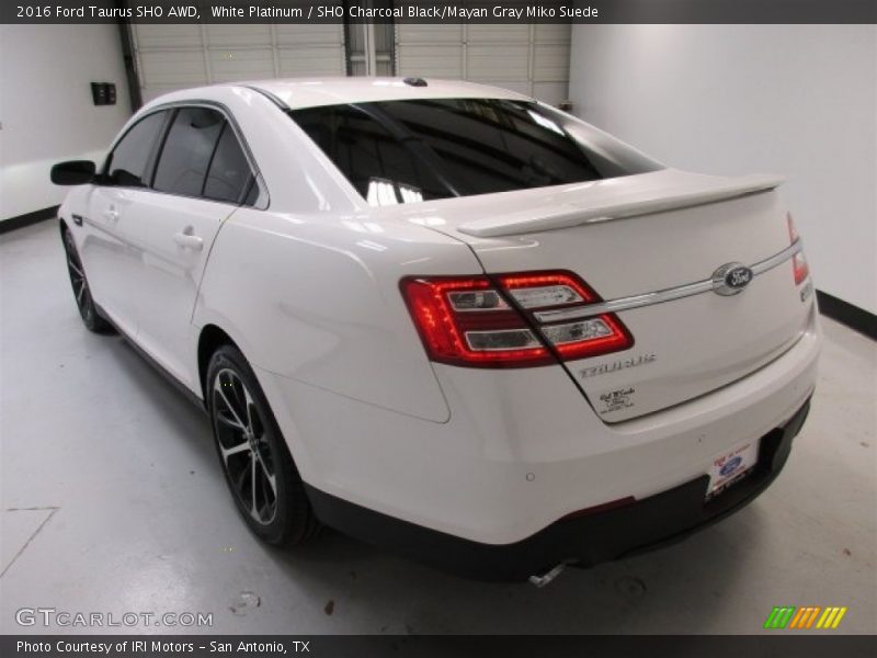 White Platinum / SHO Charcoal Black/Mayan Gray Miko Suede 2016 Ford Taurus SHO AWD