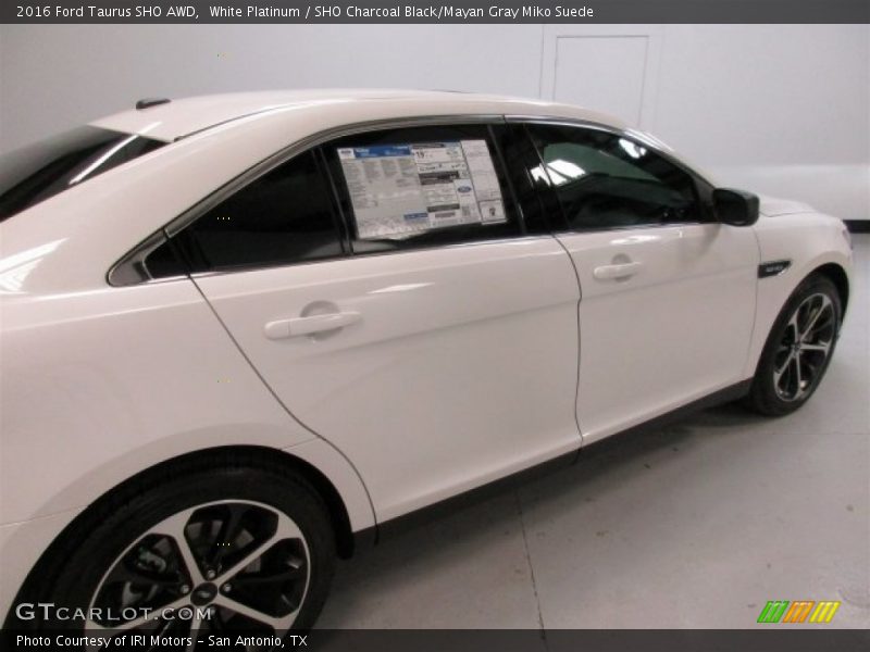 White Platinum / SHO Charcoal Black/Mayan Gray Miko Suede 2016 Ford Taurus SHO AWD