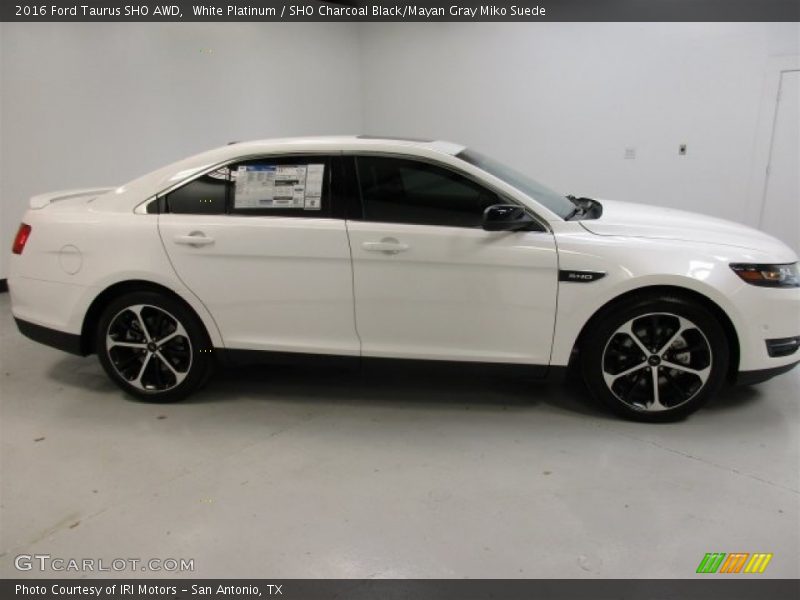White Platinum / SHO Charcoal Black/Mayan Gray Miko Suede 2016 Ford Taurus SHO AWD