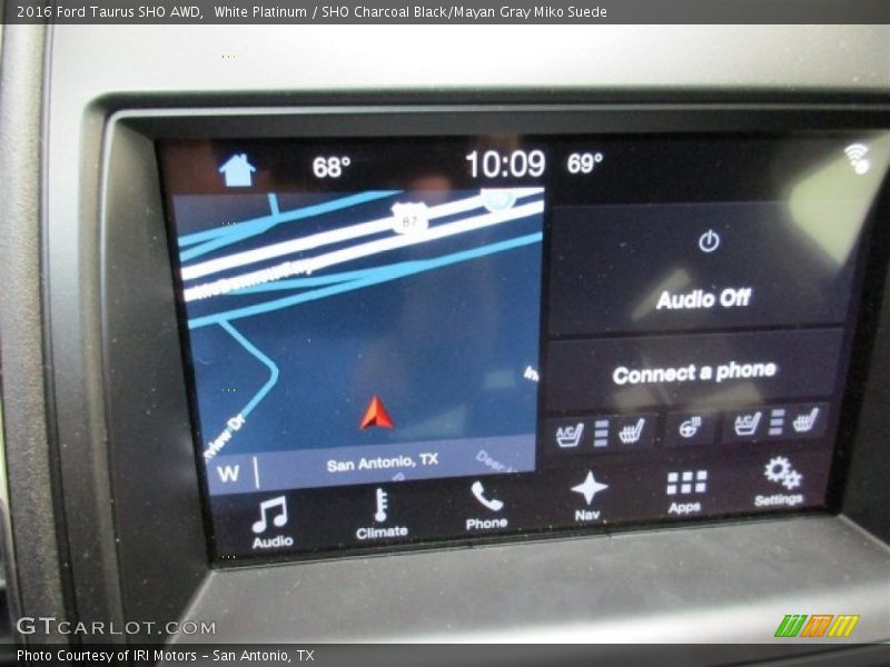 White Platinum / SHO Charcoal Black/Mayan Gray Miko Suede 2016 Ford Taurus SHO AWD