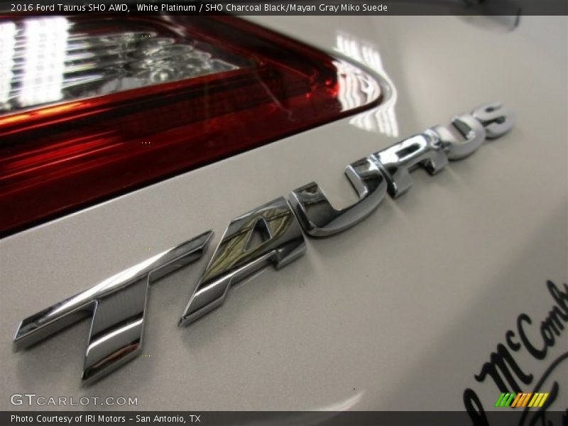 White Platinum / SHO Charcoal Black/Mayan Gray Miko Suede 2016 Ford Taurus SHO AWD