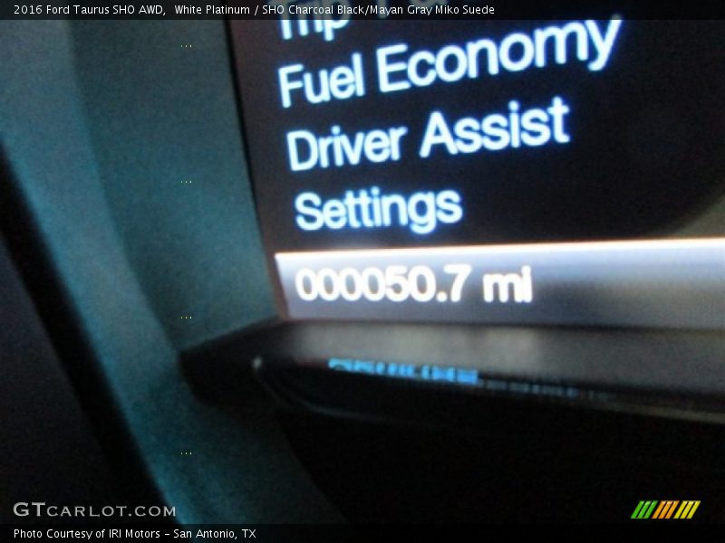 White Platinum / SHO Charcoal Black/Mayan Gray Miko Suede 2016 Ford Taurus SHO AWD