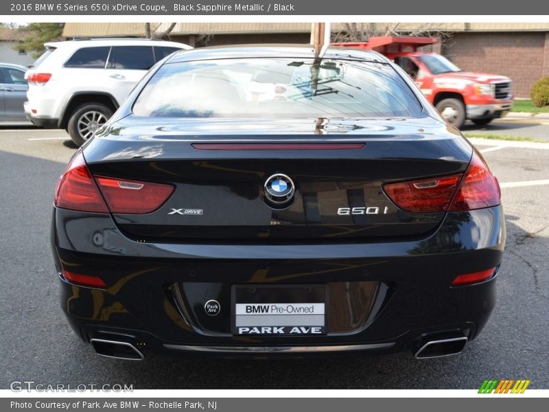 Black Sapphire Metallic / Black 2016 BMW 6 Series 650i xDrive Coupe