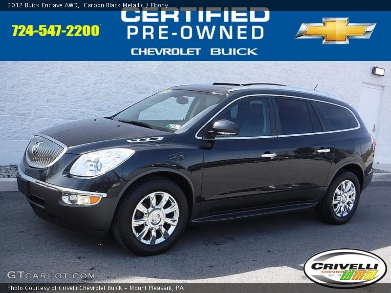 Carbon Black Metallic / Ebony 2012 Buick Enclave AWD
