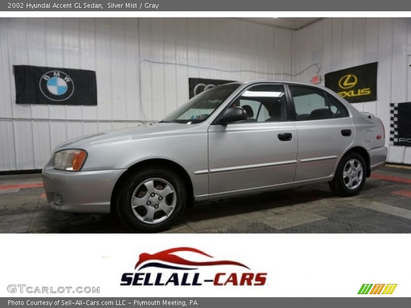 Silver Mist / Gray 2002 Hyundai Accent GL Sedan