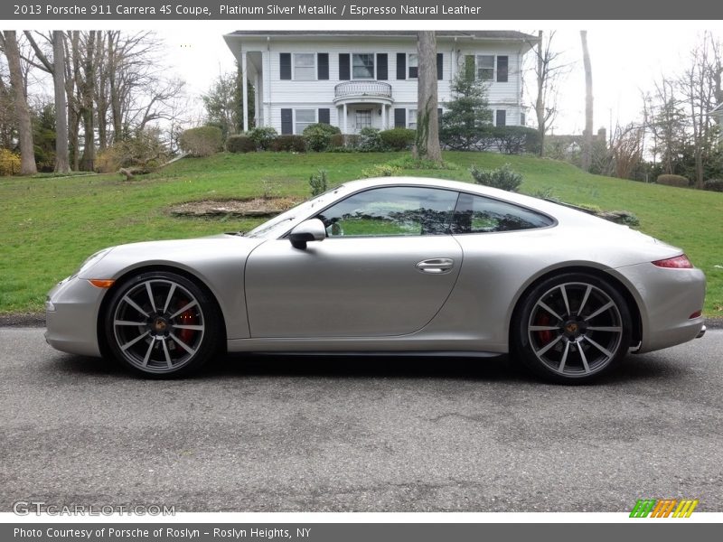 Platinum Silver Metallic / Espresso Natural Leather 2013 Porsche 911 Carrera 4S Coupe