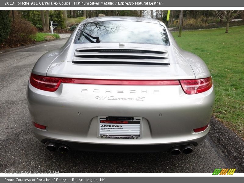 Platinum Silver Metallic / Espresso Natural Leather 2013 Porsche 911 Carrera 4S Coupe