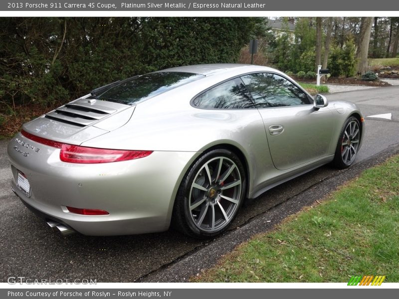 Platinum Silver Metallic / Espresso Natural Leather 2013 Porsche 911 Carrera 4S Coupe