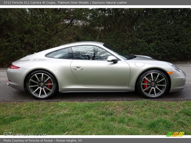 Platinum Silver Metallic / Espresso Natural Leather 2013 Porsche 911 Carrera 4S Coupe