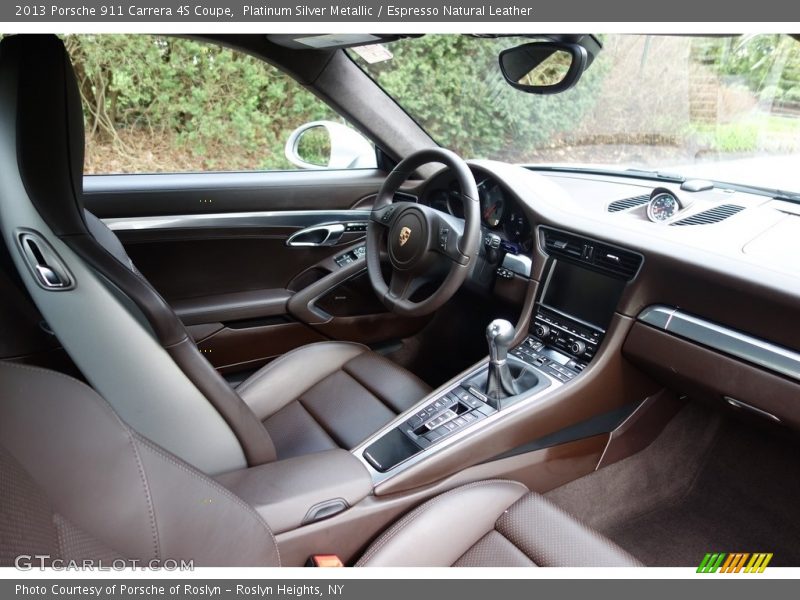 Platinum Silver Metallic / Espresso Natural Leather 2013 Porsche 911 Carrera 4S Coupe